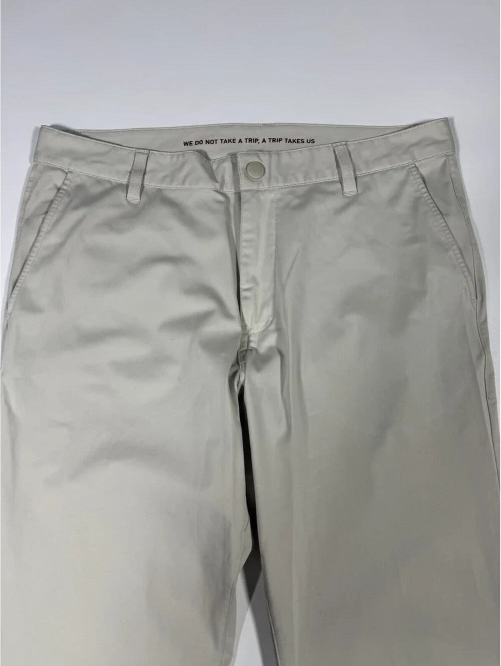 Rhone Commuter Pants Mens 33 Beige Performance Stretch Chino Travel Casual Golf